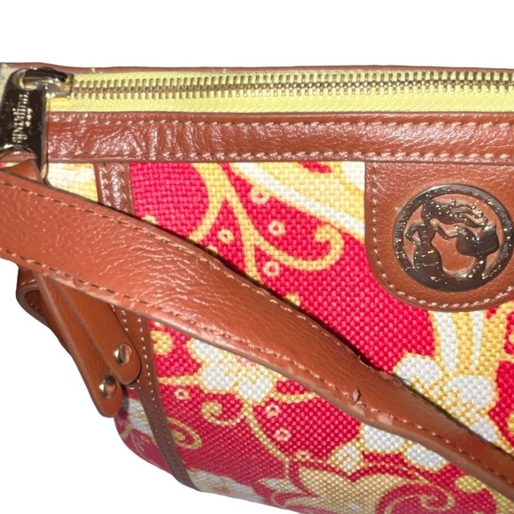 Spartina 449 Natural Linen Genuine Leather Shoulder Purse - Picture 5 of 16
